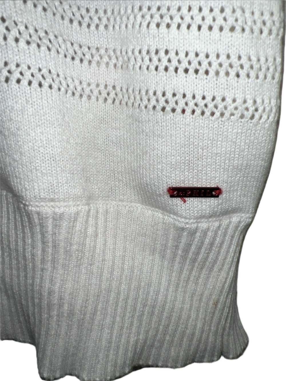 Philanthropy Crossover V-Neck, Cotton/Cashmere Sweater, (0013) - Picture 7 of 10